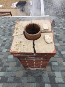 This chimney has severe cracking.